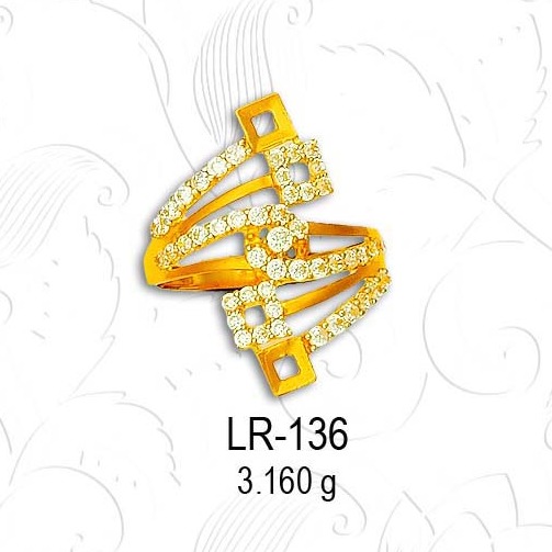 22KT Gold  CZ Fancy Diamond Ladies Ring LR-136