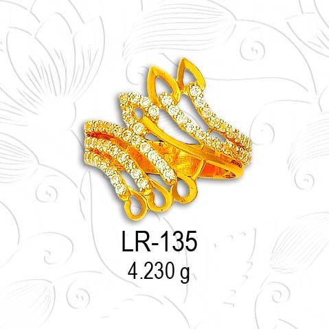 22KT Gold Classic  CZ Diamond Ladies Ring LR-135