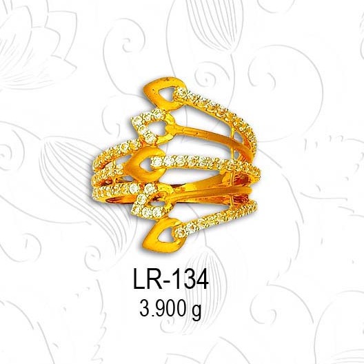 22KT Gold Designer CZ Diamond Ladies Ring LR-134