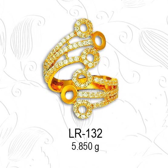 22KT Gold Designer CZ Diamond Ladies Ring LR-132