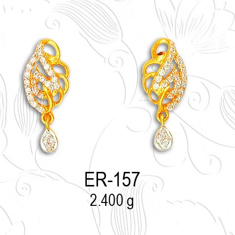 916 CZ Gold Earring ER-157