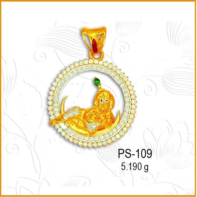 916 Gold CZ Cute Krishna Religious Pendant PD-109