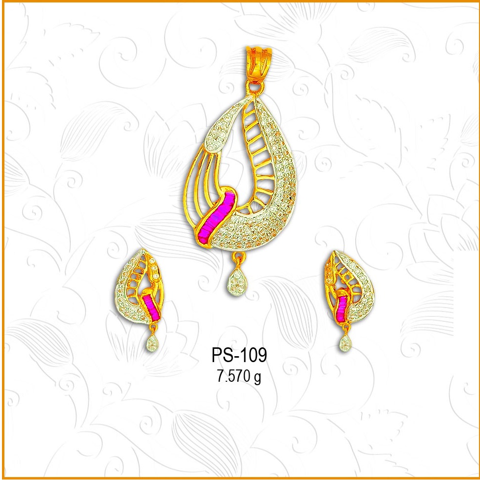 22KT Gold Fancy Pendant Set PS-109