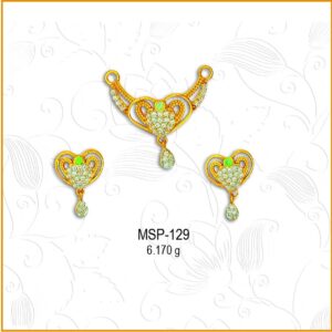 22KT Gold Fancy CZ Diamond Mangalsutra Pendant Set MSP-129