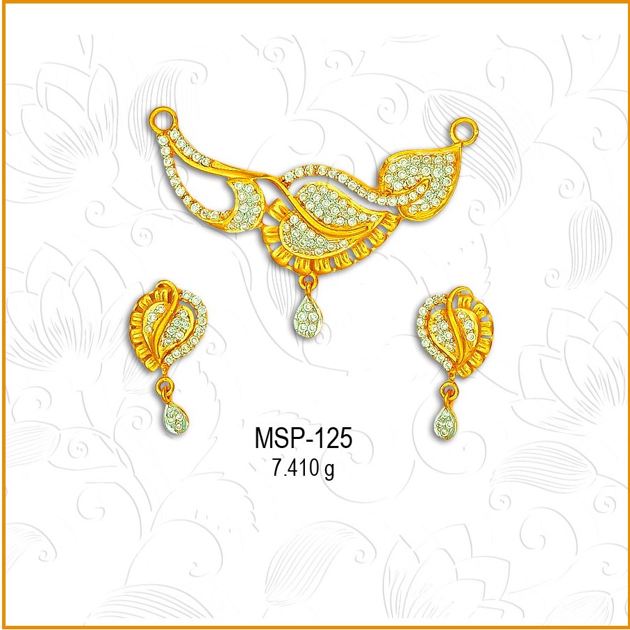 916 Gold Fancy CZ Mangalsutra Pendant Set MSP-125