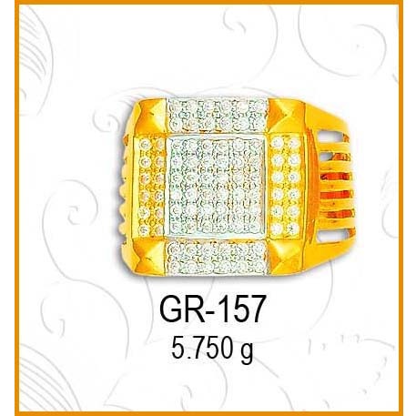 916 gold Fancy CZ Diamond Gents Ring GR-157