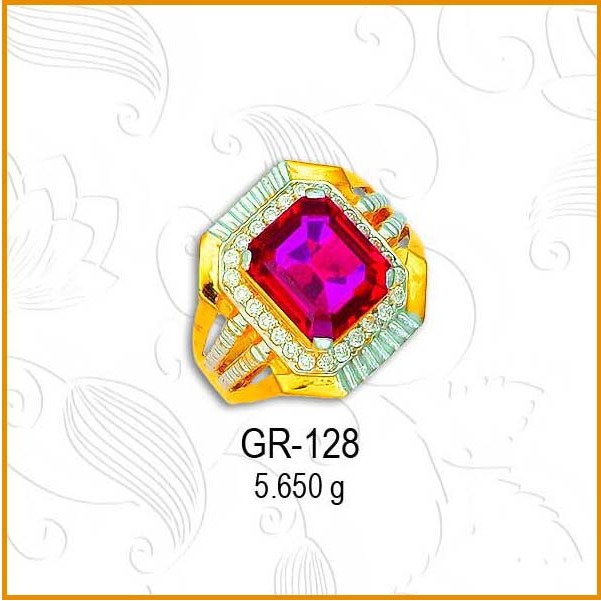 22KT Gold Fancy CZ Gents Ring GR-128