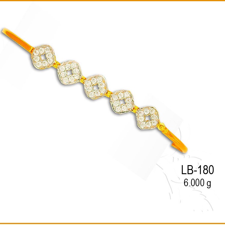 22KT Gold Hallmarked Ladies CZ Kada LB-180