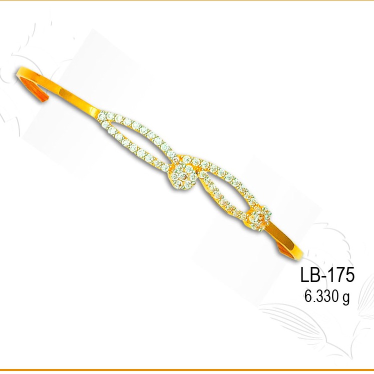 22KT Gold Fancy Designer CZ Ladies Kada LB-175