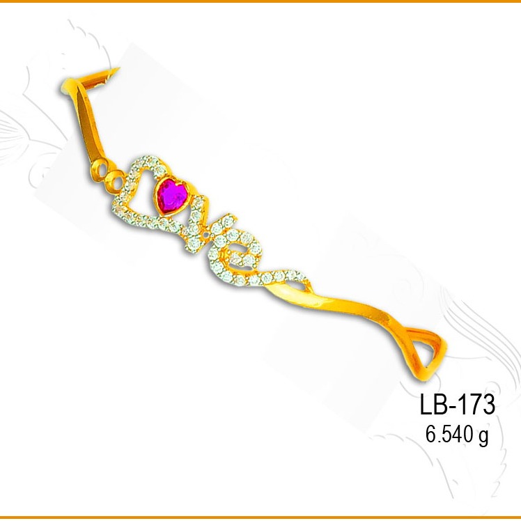 916 Gold Fancy CZ Ladies Kada LB-673