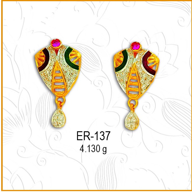 916 Gold CZ Fancy Earring ER-137