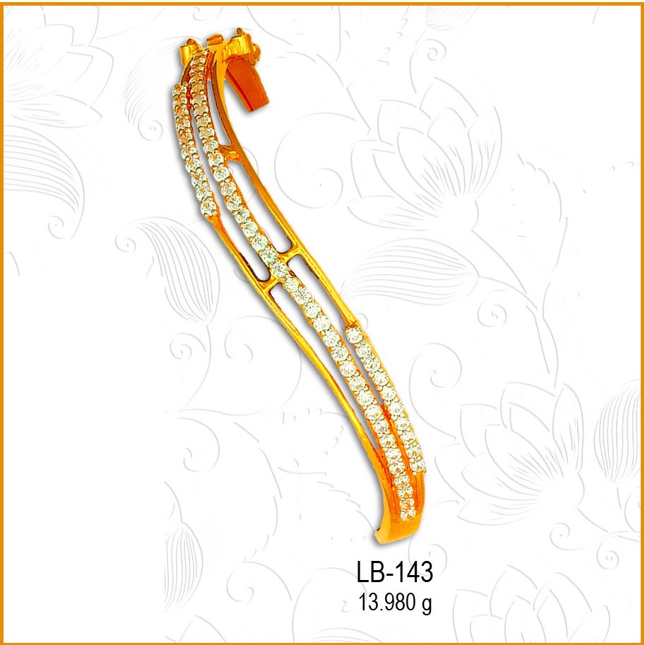 22KT Gold Traditional CZ Ladies Kada LB-143