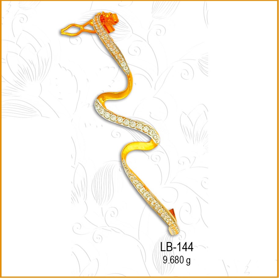 22KT Light Weight Gold Antique Ladies Kada LB-144