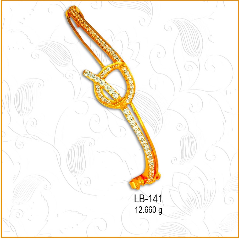 22KT Gold Fancy Designer CZ Ladies Kada LB-141