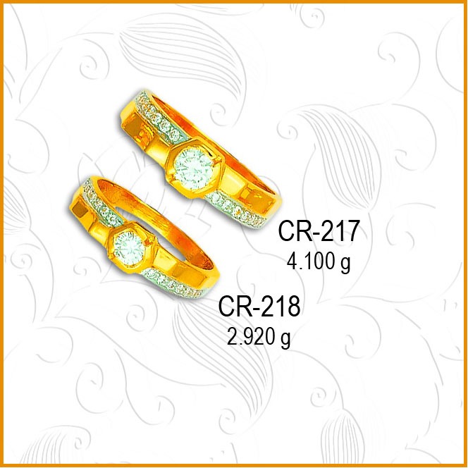 916 Gold Fancy CZ Diamond Couple Ring CR-217
