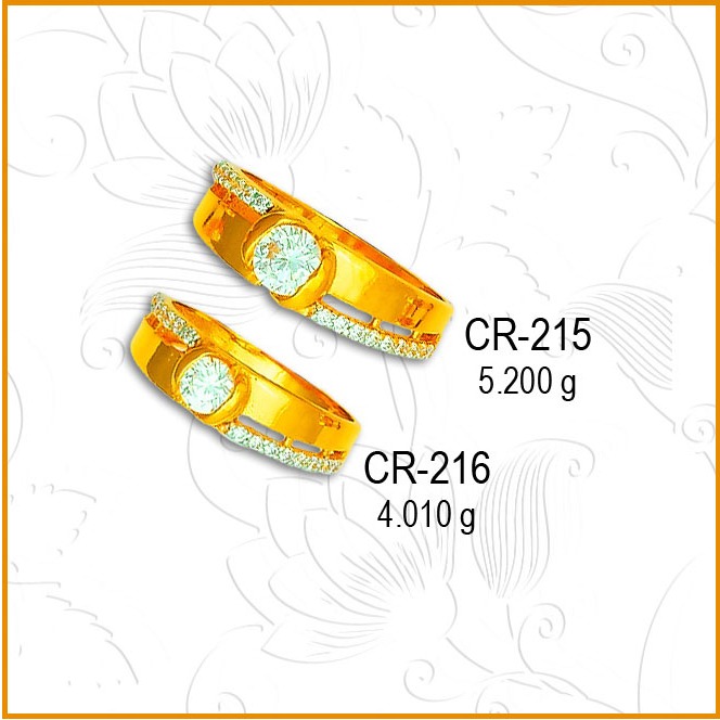 916 Gold Fancy CZ Diamond Couple Ring CR-215
