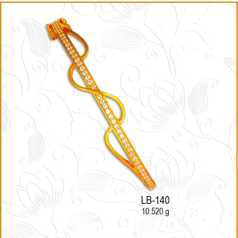22KT Gold Antique Designer CZ Ladies Kada LB-140