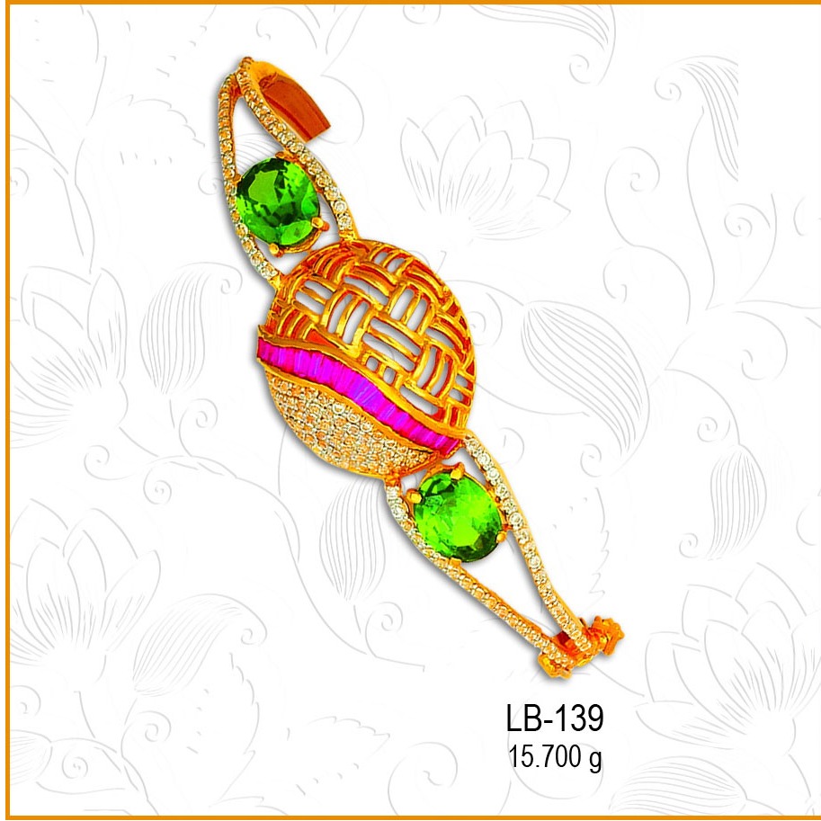 22KT Gold Multi-color CZ Bridal Ladies Kada LB-139