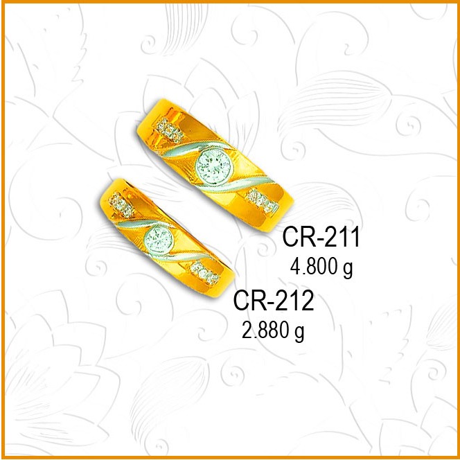 916 Gold Designer CZ Couple Ring CR-211