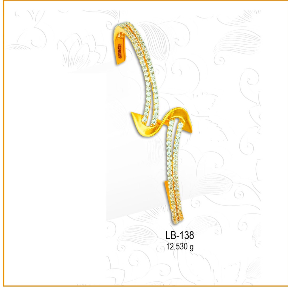 22KT Gold Fancy Designer CZ Ladies Kada LB-138
