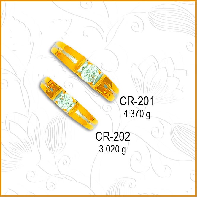 916 Gold Fancy CZ Couple Ring CR-201