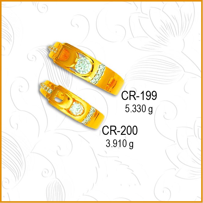 916 Gold Fancy CZ Couple Ring CR-199