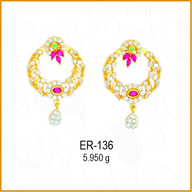 916 Gold CZ Designer Earring ER-136