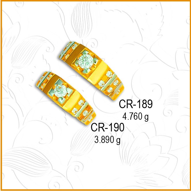 22KT Gold Attractive CZ Diamond Couple Ring CR-189