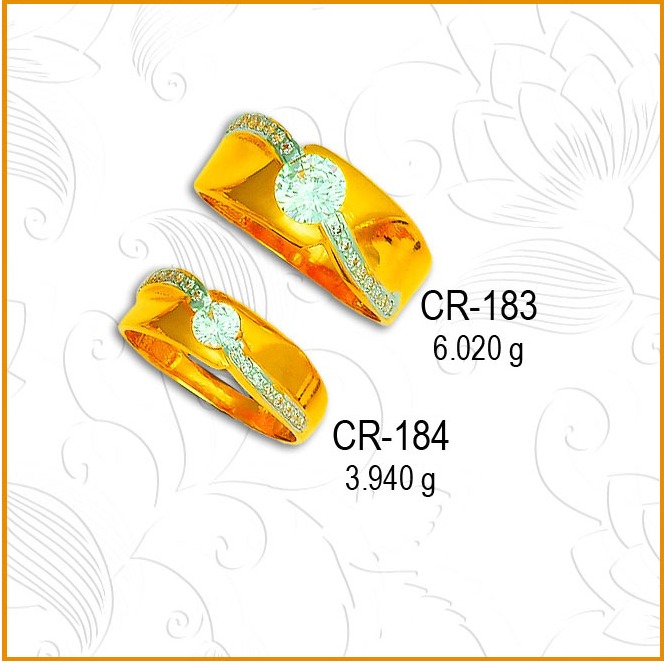 916 Gold Fancy CZ Diamond Couple Ring CR-183