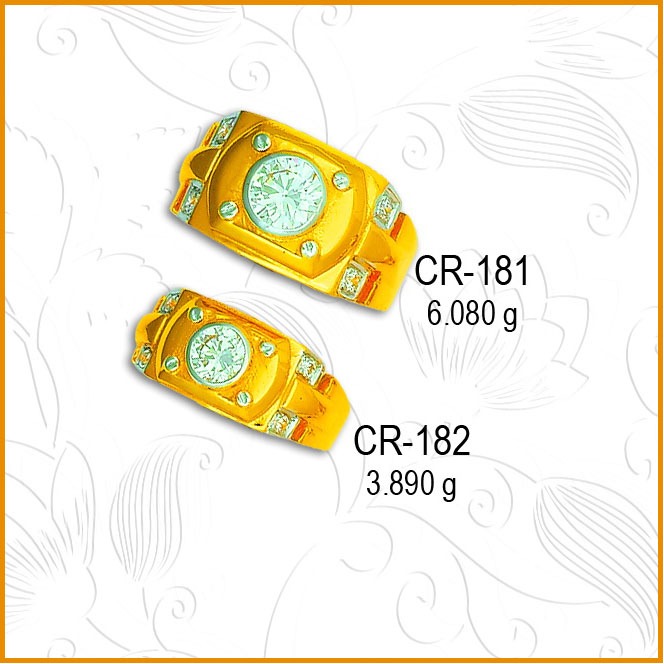 916 Gold Indian Style CZ Couple Ring CR-181