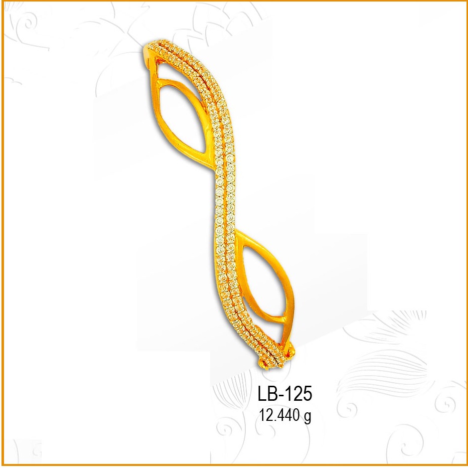916 Gold Fancy Designer CZ Ladies Kada LB-125