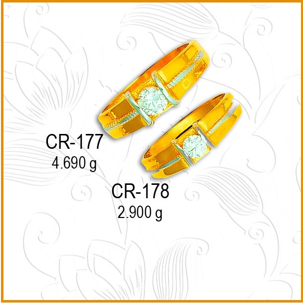 22KT Gold Designer CZ Couple Ring CR-177