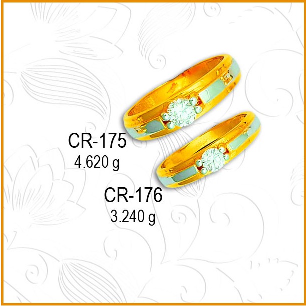22KT Gold CZ Diamond Couple Ring CR-175