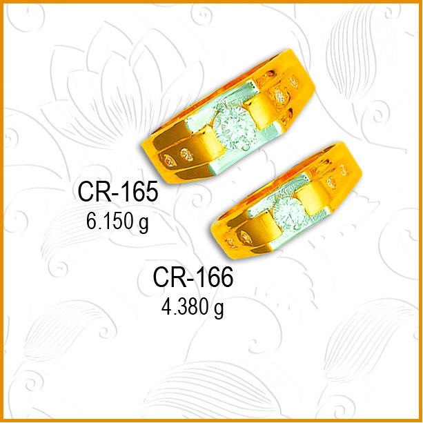 916 Gold Classic CZ Couple Ring CR-165