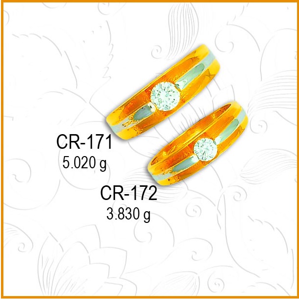 22KT Gold Classic CZ Couple Ring CR-171