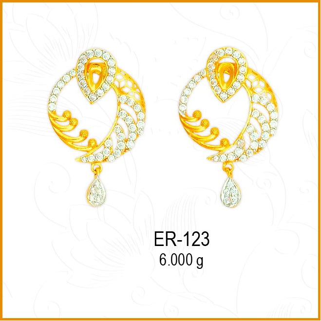 916 Gold Fancy Round Earring ER-123