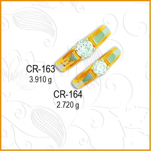 22KT CZ Gold Couple Ring CR-163