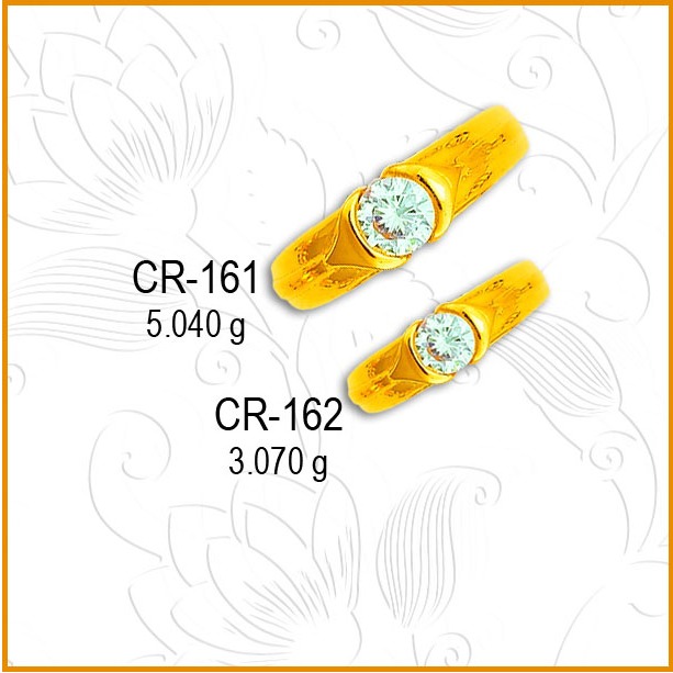 916 Gold CZ Stone Couple Ring CR-161