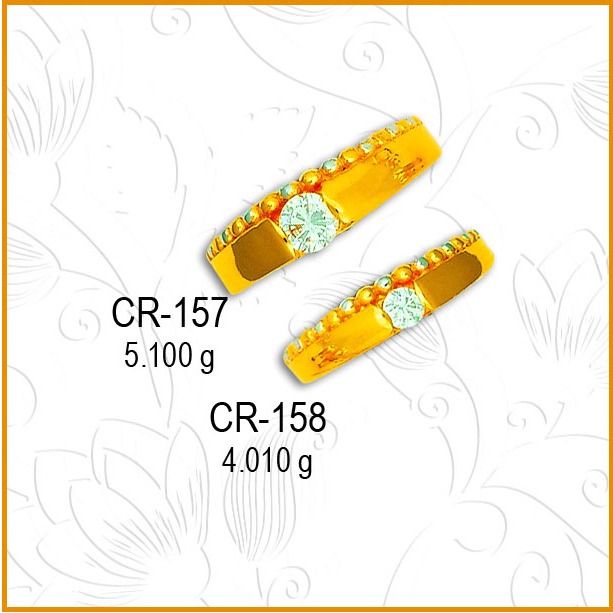 22KT CZ Gold Couple Ring CR-157