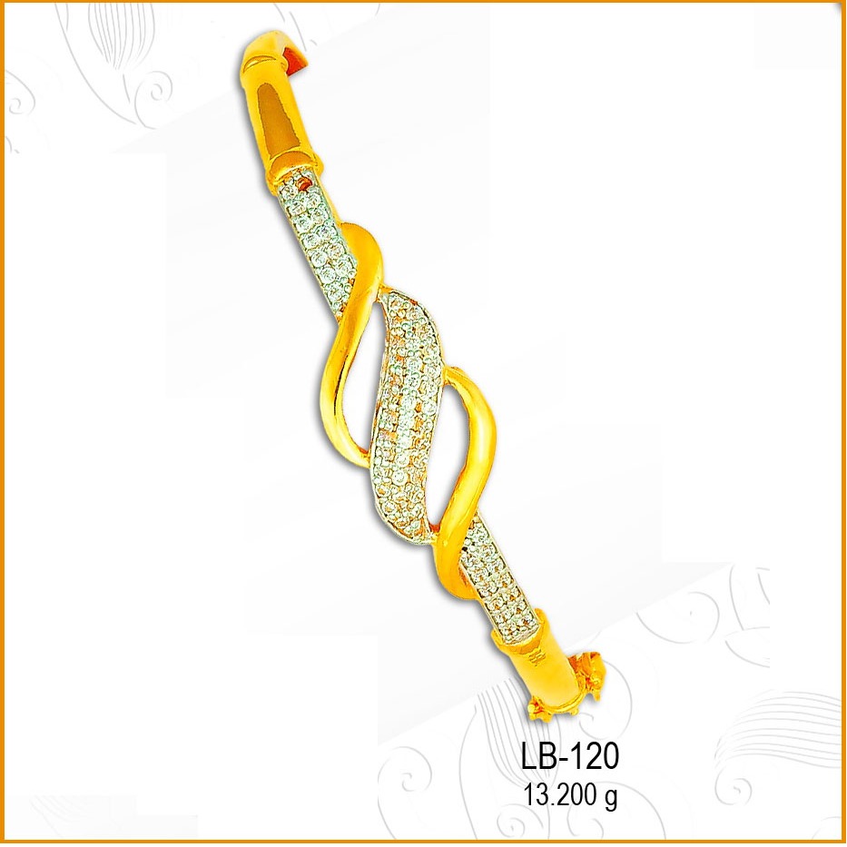916 Gold Handmade Designer CZ Ladies Kada LB-120