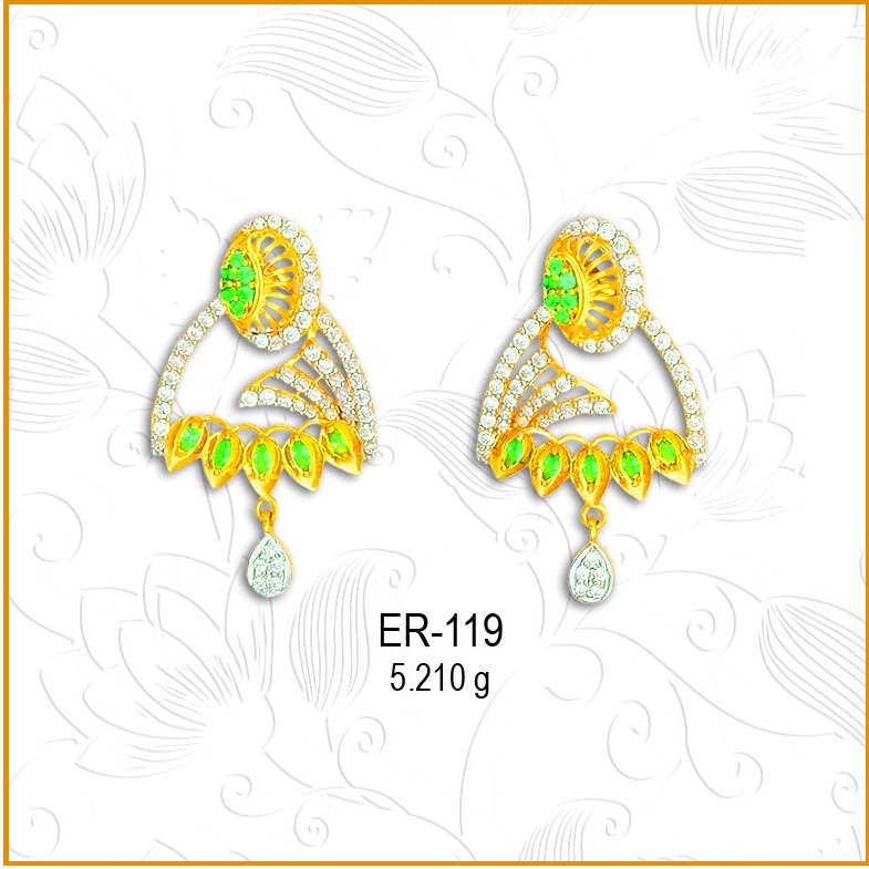 916 CZ Gold Mini umbrella Shape Earring ER-119