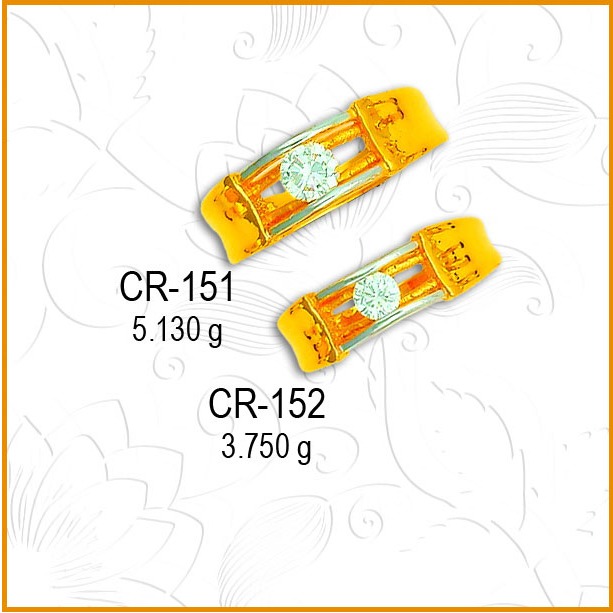 916 CZ Gold Fancy Couple Ring CR-151