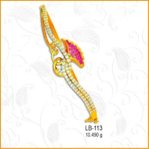 916 Gold Pink Stone Fancy Designer Ladies Kada LB-113