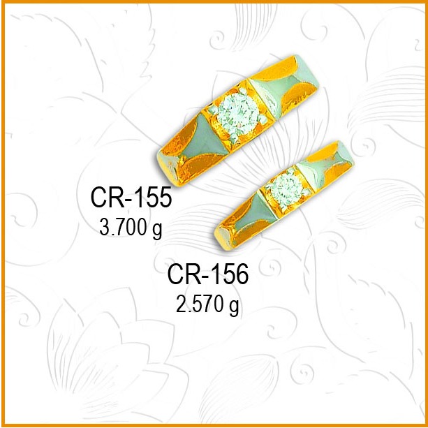 916 Gold Designer CZ Couple Ring CR-155