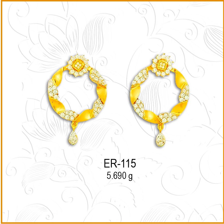 916 CZ Gold Designer Earring