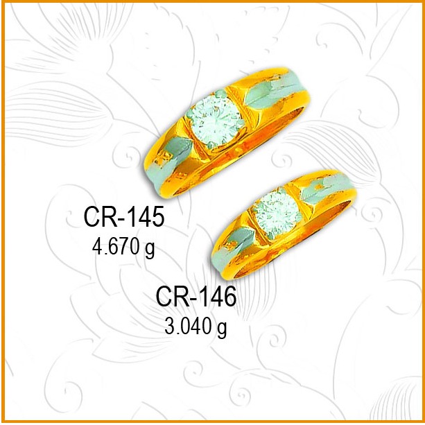 22KT CZ Gold Couple Ring CR-145