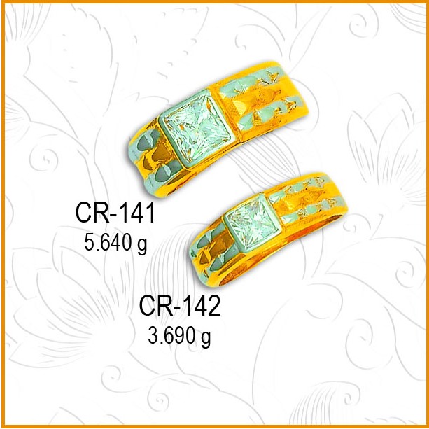 916 Gold Designer CZ Diamond Couple Ring CR-141