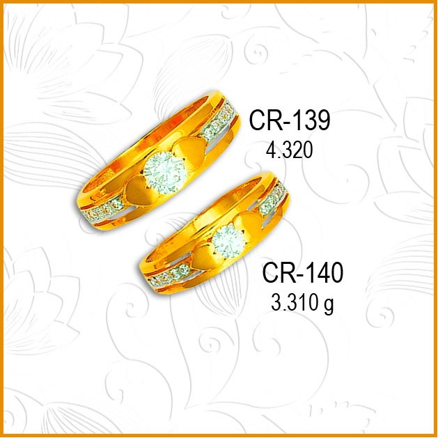 22KT CZ Gold Fancy Couple ring CR-139
