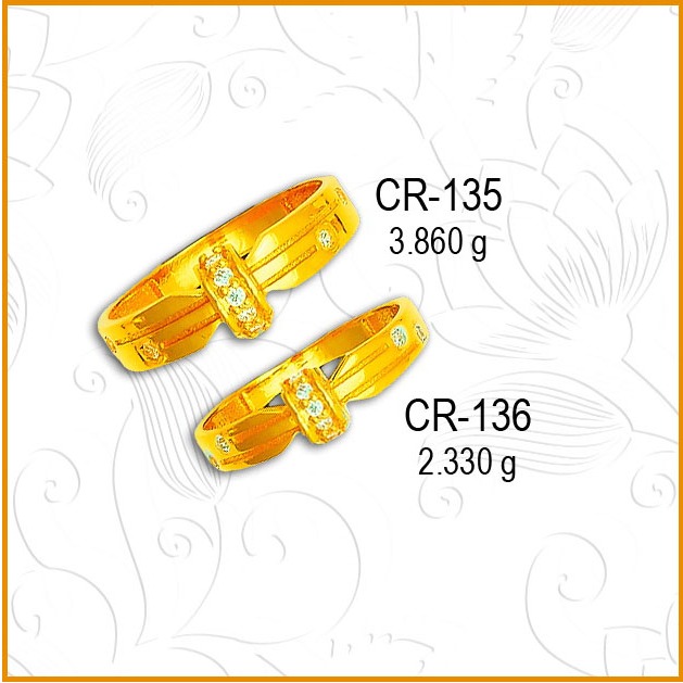 916 CZ Gold Fancy Couple Ring CR-135