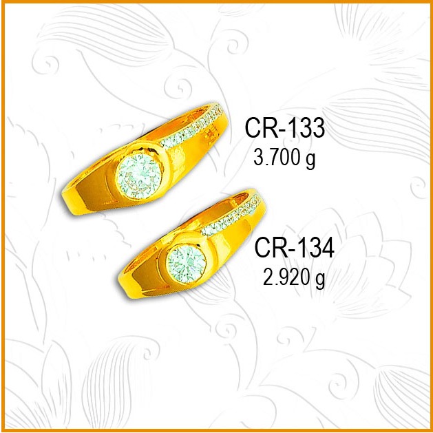 916 Gold Fancy CZ Couple Ring CR-133